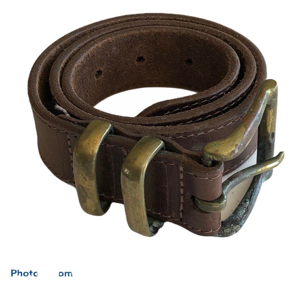 Le sac De Mode Leather Belt Size Small Brown Tarnished Buckle 31.5" X 1.25"